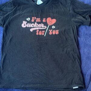 Black Kids Retro Shirt with Red Heart Design